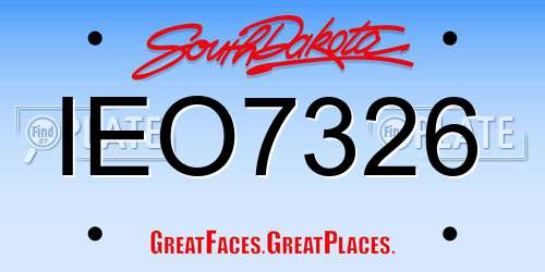 IEO7326 South Dakota License Plate