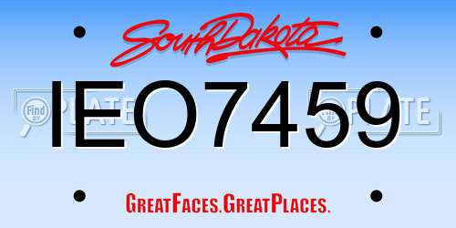 IEO7459 South Dakota License Plate