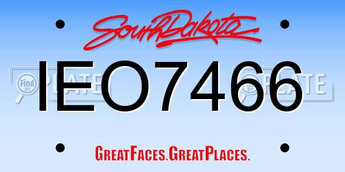 IEO7466 South Dakota License Plate