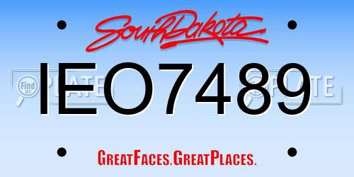 IEO7489 South Dakota License Plate