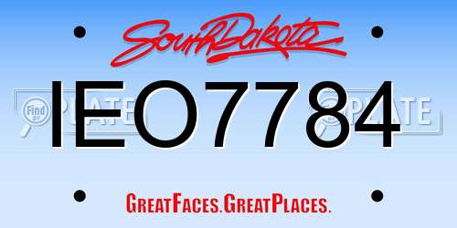IEO7784 South Dakota License Plate