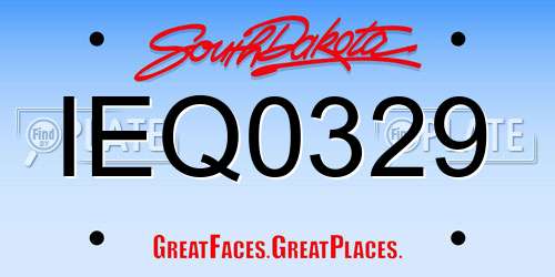 IEQ0329 South Dakota License Plate