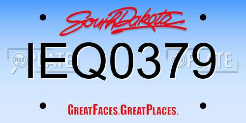 IEQ0379 South Dakota License Plate