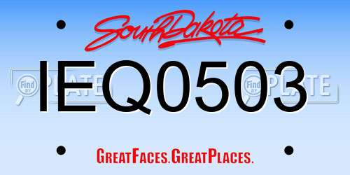 IEQ0503 South Dakota License Plate