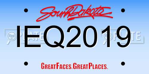 IEQ2019 South Dakota License Plate