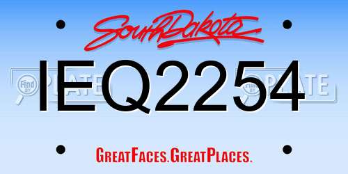 IEQ2254 South Dakota License Plate