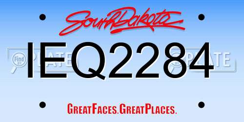IEQ2284 South Dakota License Plate
