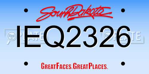 IEQ2326 South Dakota License Plate