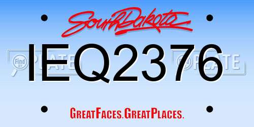 IEQ2376 South Dakota License Plate