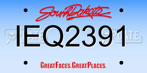 IEQ2391 South Dakota License Plate