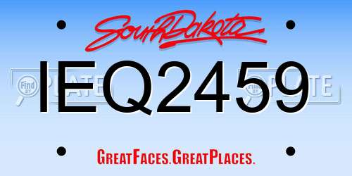 IEQ2459 South Dakota License Plate