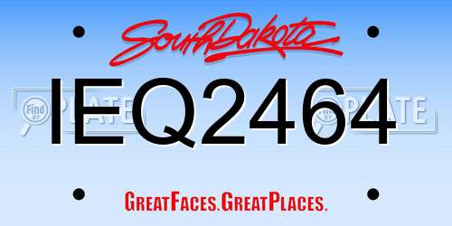 IEQ2464 South Dakota License Plate