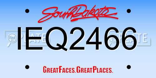 IEQ2466 South Dakota License Plate