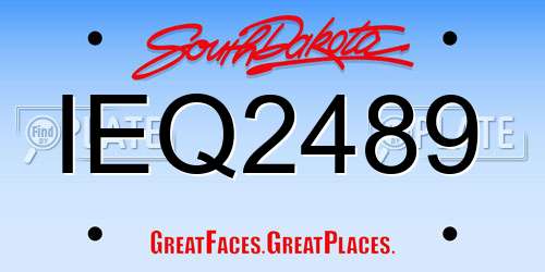 IEQ2489 South Dakota License Plate
