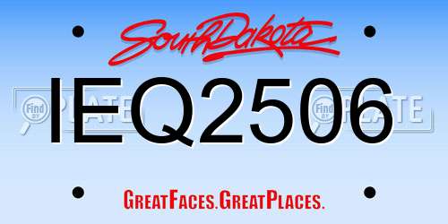 IEQ2506 South Dakota License Plate