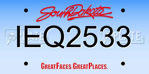 IEQ2533 South Dakota License Plate