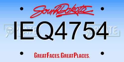 IEQ4754 South Dakota License Plate