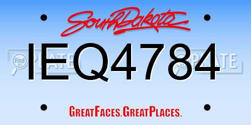 IEQ4784 South Dakota License Plate