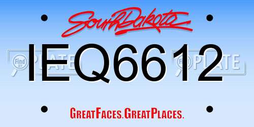 IEQ6612 South Dakota License Plate