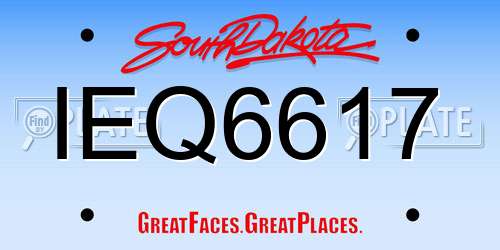 IEQ6617 South Dakota License Plate