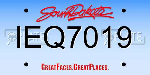 IEQ7019 South Dakota License Plate