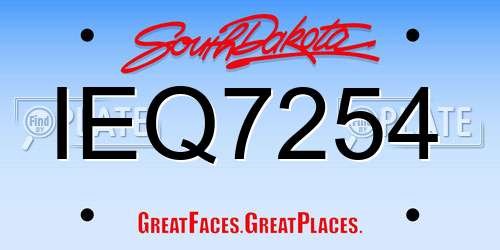 IEQ7254 South Dakota License Plate