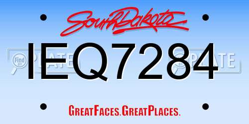 IEQ7284 South Dakota License Plate