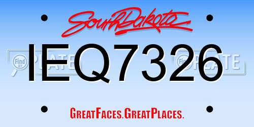 IEQ7326 South Dakota License Plate