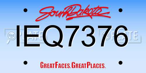 IEQ7376 South Dakota License Plate