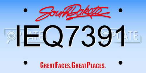 IEQ7391 South Dakota License Plate