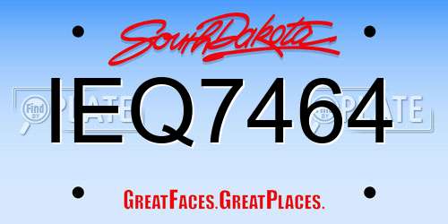 IEQ7464 South Dakota License Plate