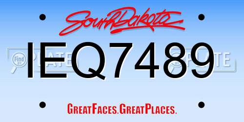 IEQ7489 South Dakota License Plate
