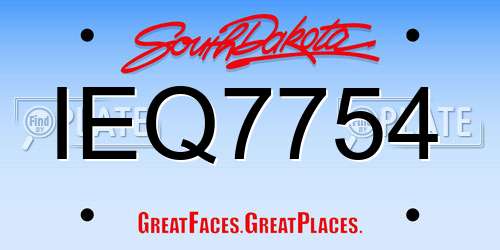 IEQ7754 South Dakota License Plate