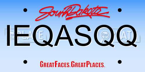 IEQASQQ South Dakota License Plate