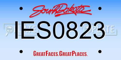 IES0823 South Dakota License Plate