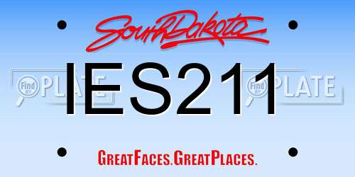 IES211 South Dakota License Plate