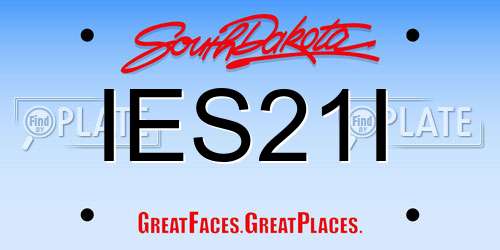 IES21I South Dakota License Plate