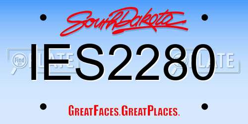 IES2280 South Dakota License Plate