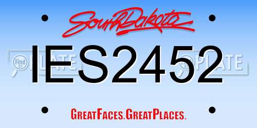 IES2452 South Dakota License Plate