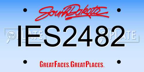 IES2482 South Dakota License Plate
