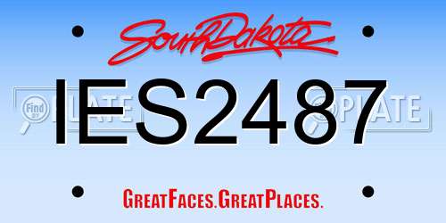 IES2487 South Dakota License Plate