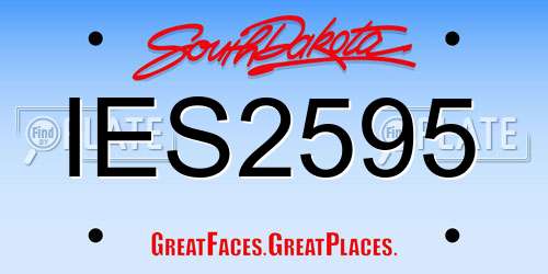 IES2595 South Dakota License Plate