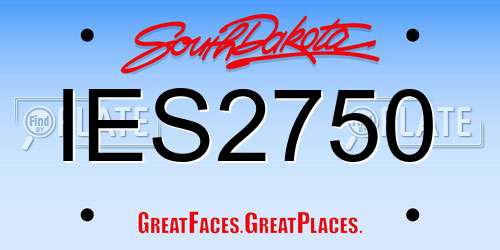 IES2750 South Dakota License Plate