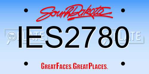 IES2780 South Dakota License Plate