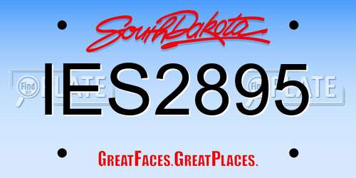 IES2895 South Dakota License Plate