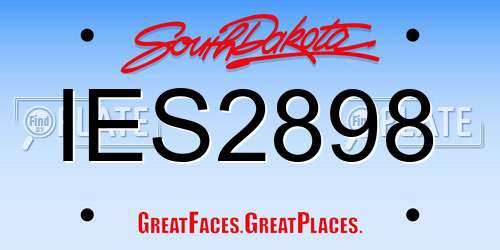 IES2898 South Dakota License Plate