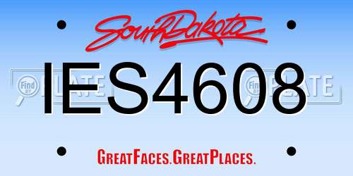 IES4608 South Dakota License Plate