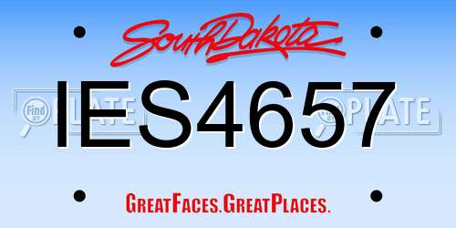 IES4657 South Dakota License Plate