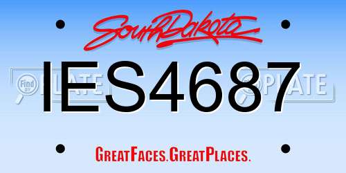 IES4687 South Dakota License Plate