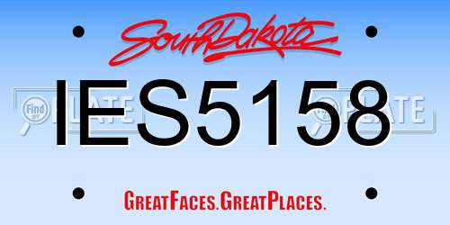 IES5158 South Dakota License Plate